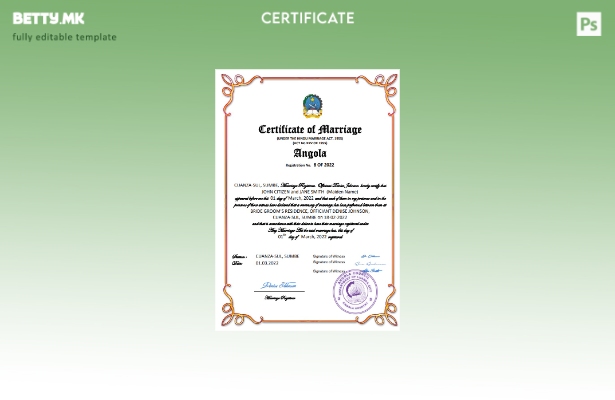 модерен стил Ангола венчаница Шаблон за Word и PDF